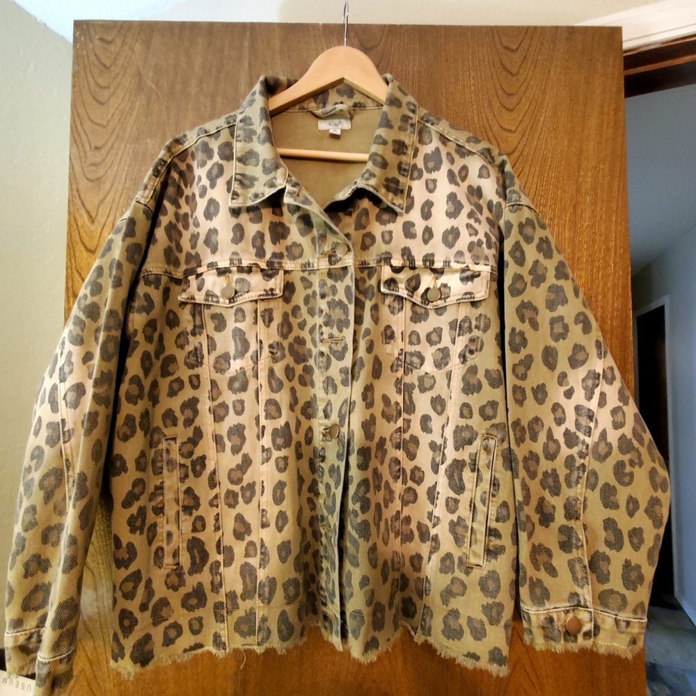 Cheetah Print Denim Jacket